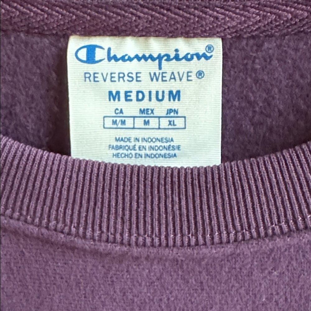 CHAMPION Women's Deep Purple Crew Neck Sweatshirt NWT, size Medium - Picture 2 of 12